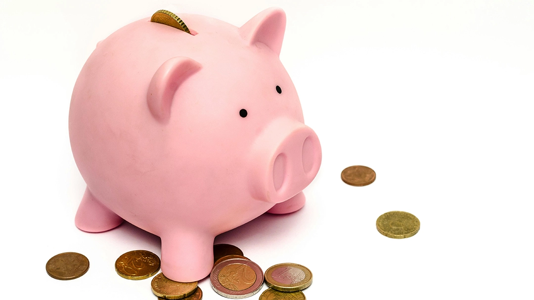 piggy bank with coins