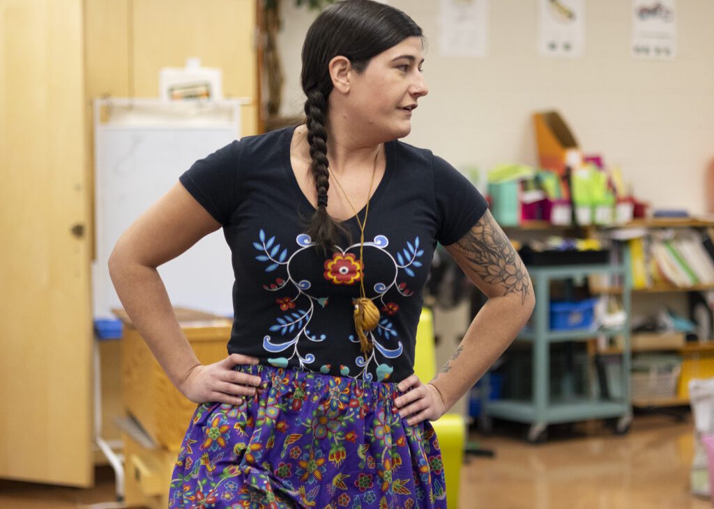 Indigenous Dance class at Inkster School