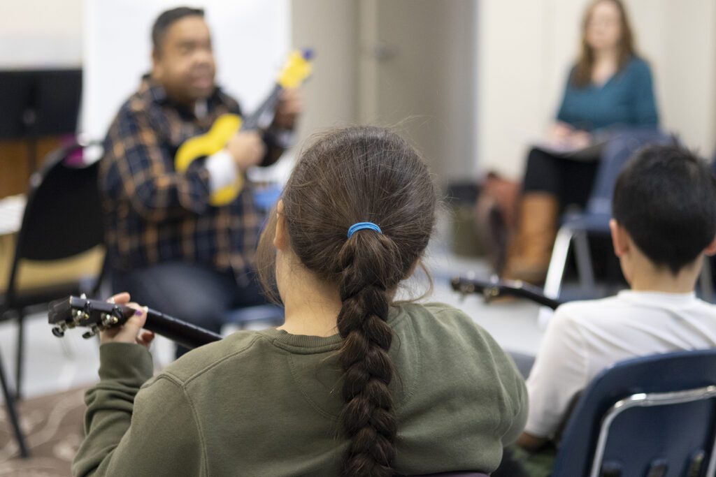 Ukulele class at David Livingstone school